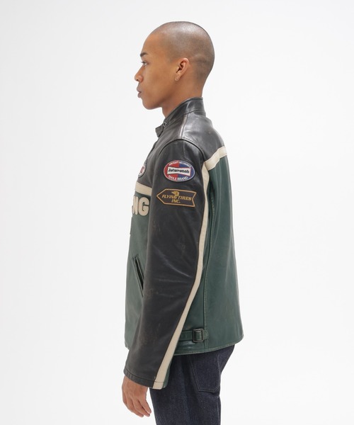 AVIREX(アヴィレックス)の「《A.A.R.C》WAPPEN LEATHER JACKET / ワッペン レザー ジャケット / AVIREX / アヴィレックス(ライダースジャケット・メンズ・ダークグリーン・XX-LARGE/X-LARGE/LARGE/MEDIUM)」の13枚目の写真