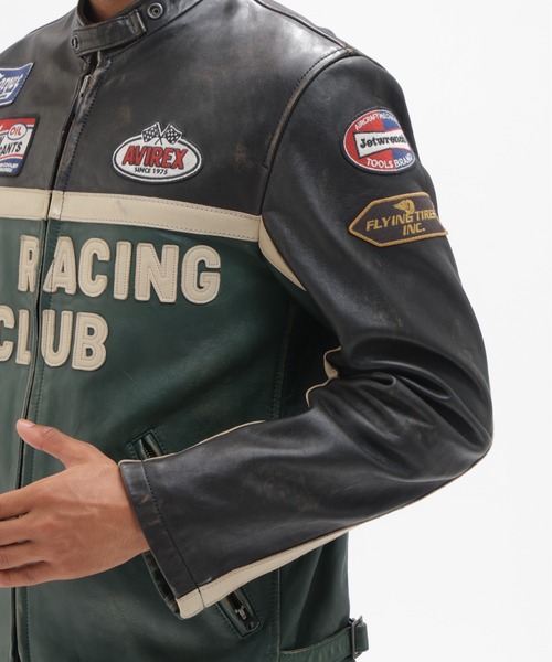 AVIREX(アヴィレックス)の「《A.A.R.C》WAPPEN LEATHER JACKET / ワッペン レザー ジャケット / AVIREX / アヴィレックス(ライダースジャケット・メンズ・ダークグリーン・XX-LARGE/X-LARGE/LARGE/MEDIUM)」の15枚目の写真