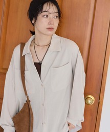 【接触冷感×吸水速乾】シボサテンポケ付きシャツチュニック