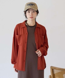 【接触冷感×吸水速乾】シボサテンポケ付きシャツチュニック