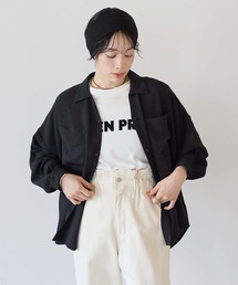 【接触冷感×吸水速乾】シボサテンポケ付きシャツチュニック