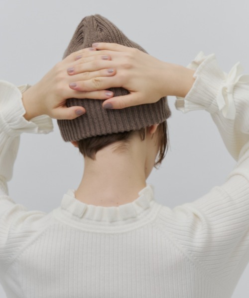 Plumel(プルメル)の「Frill Rib Knit Top / フリルリブニット(ニット/セーター・レディース・グリーン/オフホワイト/ブラック・MEDIUM)」の15枚目の写真