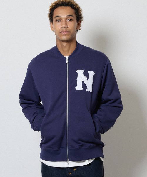 N LOGO WAPPEN RIB COLLAR FRENCH TERRY TRACK JACKET / Nロゴ