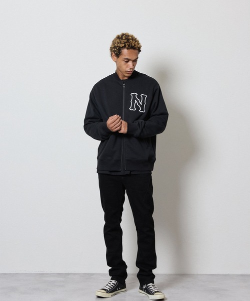 N LOGO WAPPEN RIB COLLAR FRENCH TERRY TRACK JACKET / Nロゴ