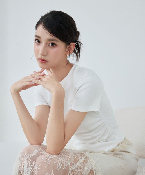 polaura(ポローラ)の「メルトレーススカート(スカート・レディース・ブラウン/ピンク/アイボリー・ST/S)」の4枚目の写真