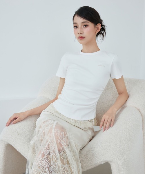 polaura(ポローラ)の「メルトレーススカート(スカート・レディース・ブラウン/ピンク/アイボリー・ST/S)」の8枚目の写真