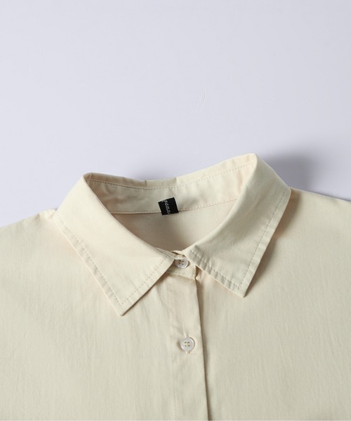 AMELY(エミリー)の「ラウンドヘムオーバーサイズシャツ/体型カバー/こなれ感(シャツ/ブラウス・レディース・ベージュ/ブラウン/ブラック・フリー)」の14枚目の写真