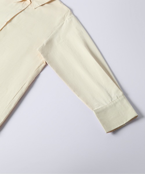 AMELY(エミリー)の「ラウンドヘムオーバーサイズシャツ/体型カバー/こなれ感(シャツ/ブラウス・レディース・ベージュ/ブラウン/ブラック・フリー)」の18枚目の写真