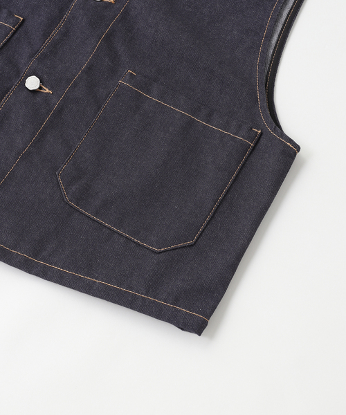 WISM(ウィズム)の「Estudio Niksen / エストゥディオ・ニクセン Raw Denim Stitch Vest(その他アウター・メンズ・ネイビー・FREE)」の5枚目の写真