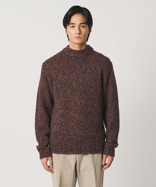 Camoshita(カモシタ)の「<Camoshita>ハイネック ニット(ニット/セーター・メンズ・ダークブラウン/オフホワイト・M/L)」の4枚目の写真