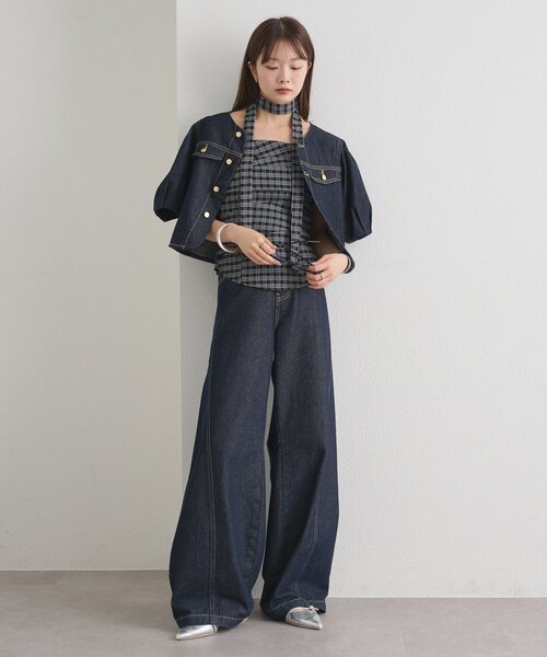 mystic(ミスティック)の「【BLK/WEB限定】チョーカー付き起毛チェックベアビスチェ(シャツ/ブラウス・レディース・ブラック/ネイビー/ブラウン・FREE)」の8枚目の写真