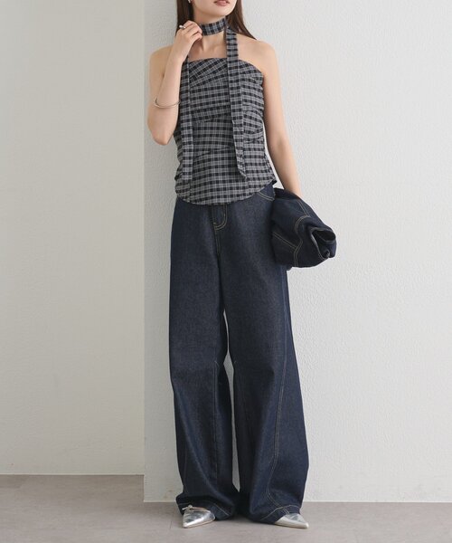 mystic(ミスティック)の「【BLK/WEB限定】チョーカー付き起毛チェックベアビスチェ(シャツ/ブラウス・レディース・ブラック/ネイビー/ブラウン・FREE)」の22枚目の写真