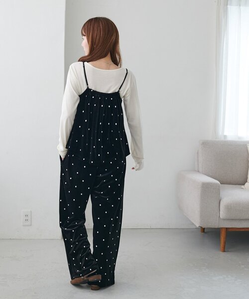 DISCOAT(ディスコート)の「ドット刺繍ベロアワイドパンツ(その他パンツ・レディース・ブラック/ブラウン・FREE)」の11枚目の写真