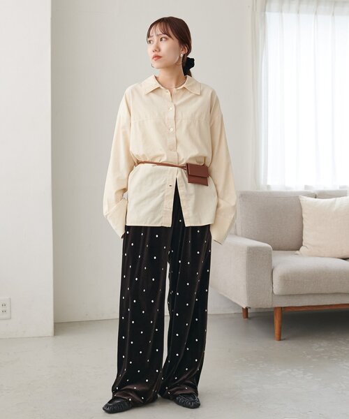 DISCOAT(ディスコート)の「ドット刺繍ベロアワイドパンツ(その他パンツ・レディース・ブラック/ブラウン・FREE)」の18枚目の写真