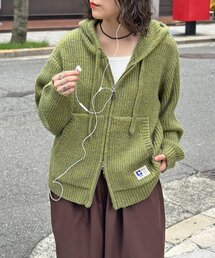 モヘアライクニットジップパーカー