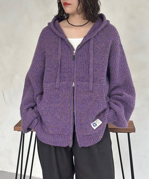 CPCM（シーピーシーエム）の「モヘアライクニットジップパーカー（パーカー・メンズ・イエロー/グリーン/パープル/グレー・SMALL/MEDIUM/LARGE）」の5枚目の写真