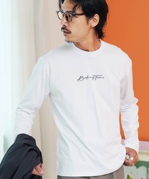 ロゴ刺繍 長袖Tシャツ ロンT カットソー