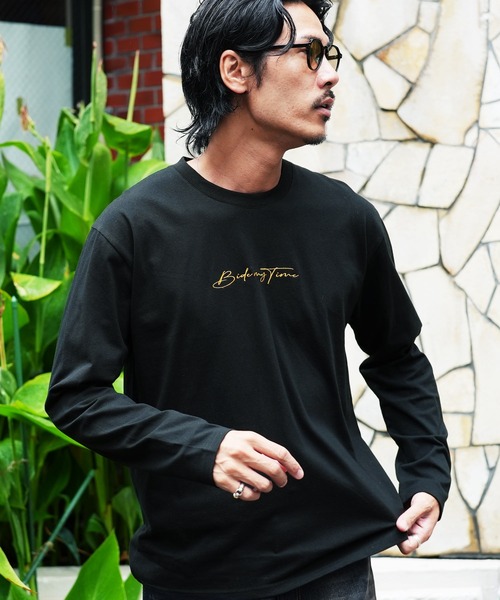 jiggys shop(ジギーズショップ)の「ロゴ刺繍 長袖Tシャツ ロンT カットソー(Tシャツ/カットソー・メンズ・ブラック系その他3/ホワイト系その他/ホワイト系その他2/ホワイト系その他3/ブラック系その他/ブラック系その他2・SMALL/MEDIUM/LARGE/X-LARGE)」の5枚目の写真