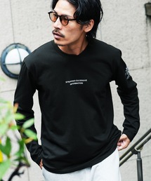 ロゴ刺繍 長袖Tシャツ ロンT カットソー