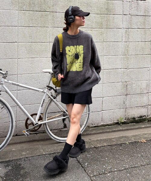 CIAOPANIC TYPY(チャオパニックティピー)の「【UNISEX】ニュアンスロゴシャギーニット(ニット/セーター・レディース・チャコールグレー/ブラック/ベージュ/グレー/ブルー・MEDIUM/LARGE)」の12枚目の写真