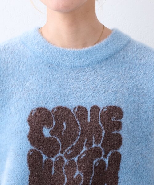 CIAOPANIC TYPY(チャオパニックティピー)の「【UNISEX】ニュアンスロゴシャギーニット(ニット/セーター・レディース・チャコールグレー/ブラック/ベージュ/グレー/ブルー・MEDIUM/LARGE)」の9枚目の写真