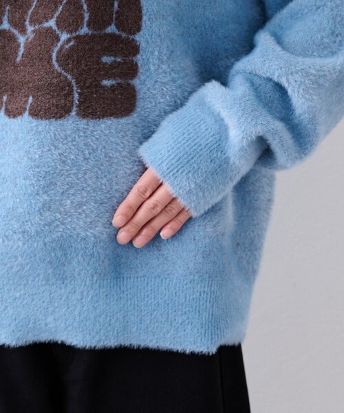 CIAOPANIC TYPY(チャオパニックティピー)の「【UNISEX】ニュアンスロゴシャギーニット(ニット/セーター・レディース・チャコールグレー/ブラック/ベージュ/グレー/ブルー・MEDIUM/LARGE)」の11枚目の写真
