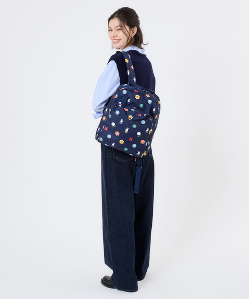 LeSportsac×Miffy】MEDIUM E/W BACKPACK ミッフィーネイビーポルカ