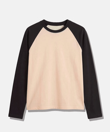 クロップド ラグラン ロングスリーブ Tシャツ クリーム