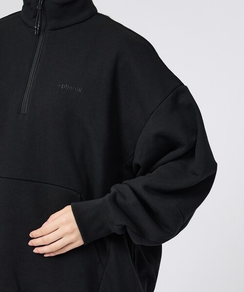 +phenix（プラスフェニックス）の「【+phenix / プラスフェニックス】CVC HALF-ZIP SWEATSHIRT　フロントハーフジップ　スウェット（スウェット・メンズ・ブラック・LARGE/X-LARGE/MEDIUM）」の7枚目の写真