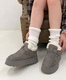 DEMETER（デメテル）の「厚底 プラットフォーム バックルデザイン ボアムートンブーツ（ブーツ）」