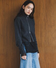 Wai+: カシミヤ ミックス ダブル ジップ ブルゾン