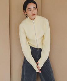 Wai+: カシミヤ ミックス ダブル ジップ ブルゾン