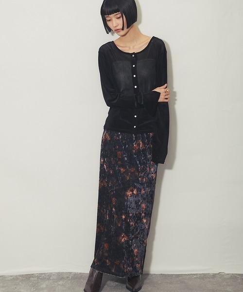 ANOTHER S（アナザーエス）の「2WAYシアーベロアカーディガン（カーディガン/ボレロ・レディース・ブラック/オリーブ/ブラウン・M）」の7枚目の写真
