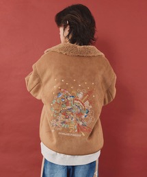 363119:Parityキャラ刺繍 フェイクムートンブルゾン