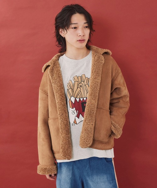 ScoLar Parity(スカラーパリティ)の「363119:Parityキャラ刺繍 フェイクムートンブルゾン(ブルゾン・レディース・ベージュ・M)」の2枚目の写真