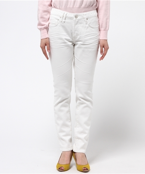 Moname（モナーム）の「【Moname(41161013)】CHARLOTTE TIGHT TAPERED（デニムパンツ・レディース・ホワイト・7号/9号/11号）」の2枚目の写真