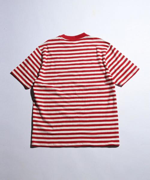 Guess(ゲス)の「<GUESS Originals>×<A$AP Rocky> STRIPE TEE/Tシャツ(Tシャツ/カットソー・メンズ・ネイビー/レッド・LARGE/MEDIUM/SMALL)」の3枚目の写真