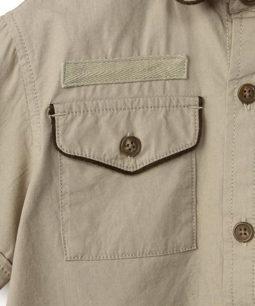 green label relaxing（グリーンレーベルリラクシング）の「ボーイスカウト シャツ◆（シャツ/ブラウス・キッズ・ベージュ/オリーブ・125/105/115）」の4枚目の写真