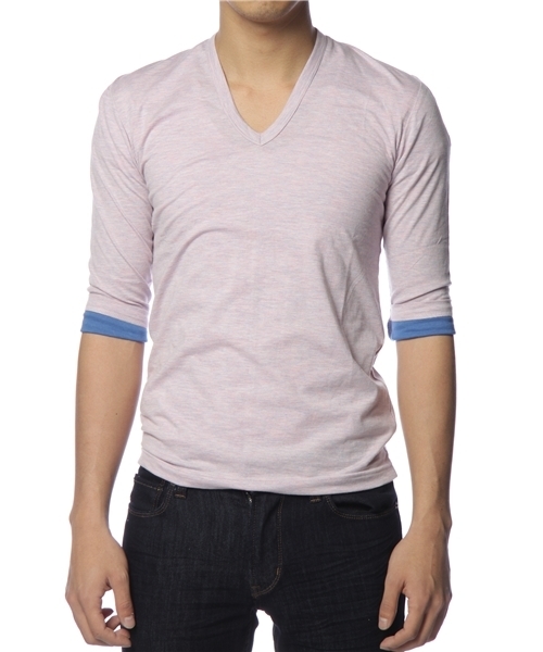 And A（アンドエー）の「モンブラン7分T（Tシャツ/カットソー・メンズ・ブラック/スミクロ/ベージュ系その他/ロイヤルブルー/グレー/ピンク系その他/パープル系その他・42）」の6枚目の写真