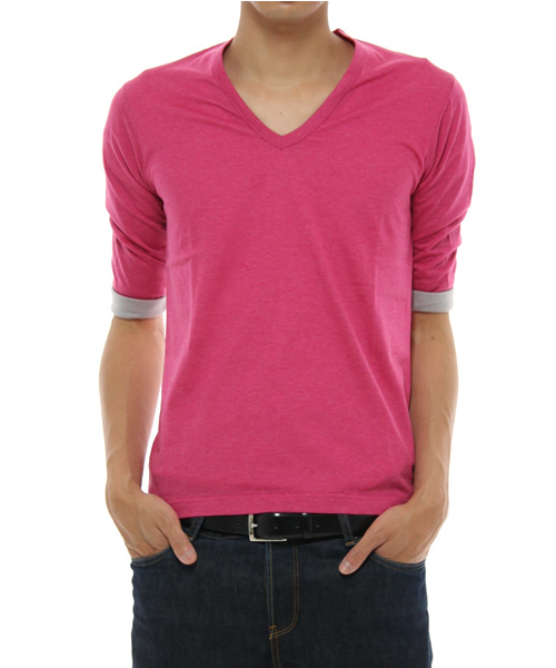 And A（アンドエー）の「モンブラン7分T（Tシャツ/カットソー・メンズ・ブラック/スミクロ/ベージュ系その他/ロイヤルブルー/グレー/ピンク系その他/パープル系その他・42）」の7枚目の写真