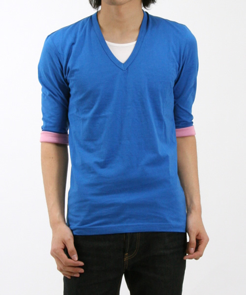 And A（アンドエー）の「モンブラン7分T（Tシャツ/カットソー・メンズ・ブラック/スミクロ/ベージュ系その他/ロイヤルブルー/グレー/ピンク系その他/パープル系その他・42）」の5枚目の写真