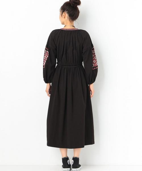 Another Edition(アナザーエディション)の「ツイル刺繍ワンピース/AEBC TWILL EMBR OP◆(ワンピース・レディース・ブラウン/ブラック・FREE)」の8枚目の写真