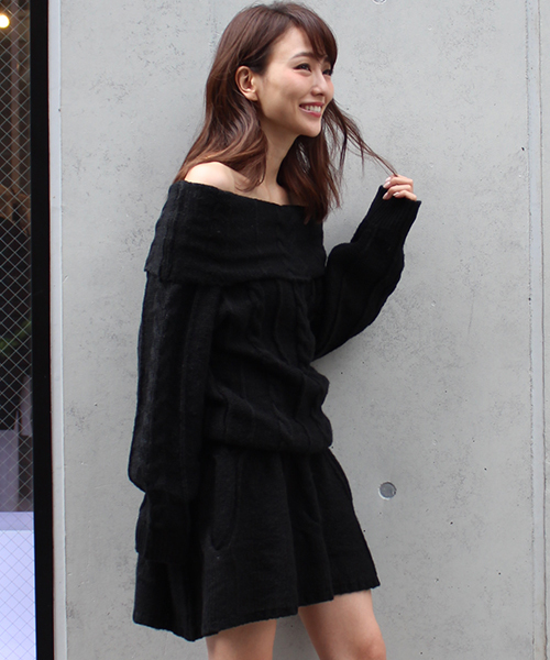 MICOAMERI（ミコアメリ）の「ケーブルニットスカート（スカート・レディース・ホワイト/ブラック/グレー・FREE）」の12枚目の写真