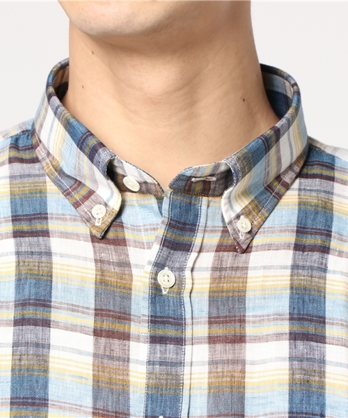 Hartford(ハートフォード)の「HARTFORD マドラスチェックボタンダウンシャツ(シャツ/ブラウス・メンズ・ネイビー・MEDIUM/LARGE)」の4枚目の写真