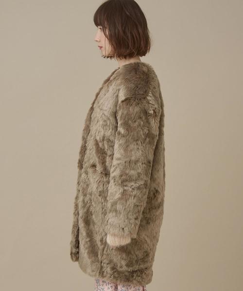 Another Edition(アナザーエディション)の「テディノーカラーコート(その他アウター・レディース・オフホワイト/ピンク/モカ・MEDIUM/SMALL)」の6枚目の写真