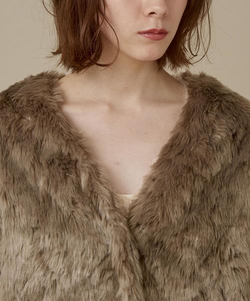 Another Edition(アナザーエディション)の「テディノーカラーコート(その他アウター・レディース・オフホワイト/ピンク/モカ・MEDIUM/SMALL)」の12枚目の写真