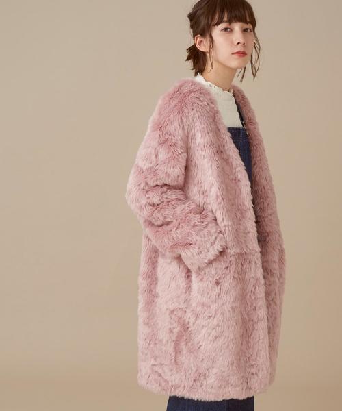 Another Edition(アナザーエディション)の「テディノーカラーコート(その他アウター・レディース・オフホワイト/ピンク/モカ・MEDIUM/SMALL)」の17枚目の写真