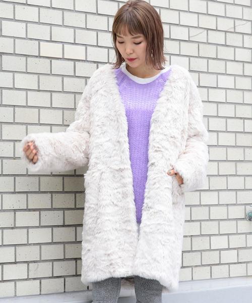 Another Edition(アナザーエディション)の「テディノーカラーコート(その他アウター・レディース・オフホワイト/ピンク/モカ・MEDIUM/SMALL)」の19枚目の写真