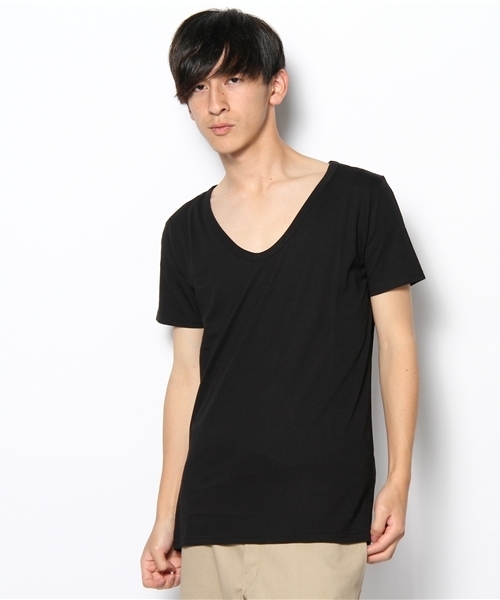 603（ロクマルサン）の「603 無地Ｕネック半袖カットソー（Tシャツ/カットソー・メンズ・オフホワイト/ベージュ/ブラック/ライトグレー/グレー/ブルー/ダークグリーン/イエロー/ライトピンク/ローズ・40）」の17枚目の写真