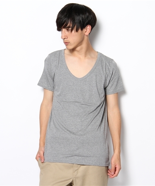 603（ロクマルサン）の「603 無地Ｕネック半袖カットソー（Tシャツ/カットソー・メンズ・オフホワイト/ベージュ/ブラック/ライトグレー/グレー/ブルー/ダークグリーン/イエロー/ライトピンク/ローズ・40）」の5枚目の写真